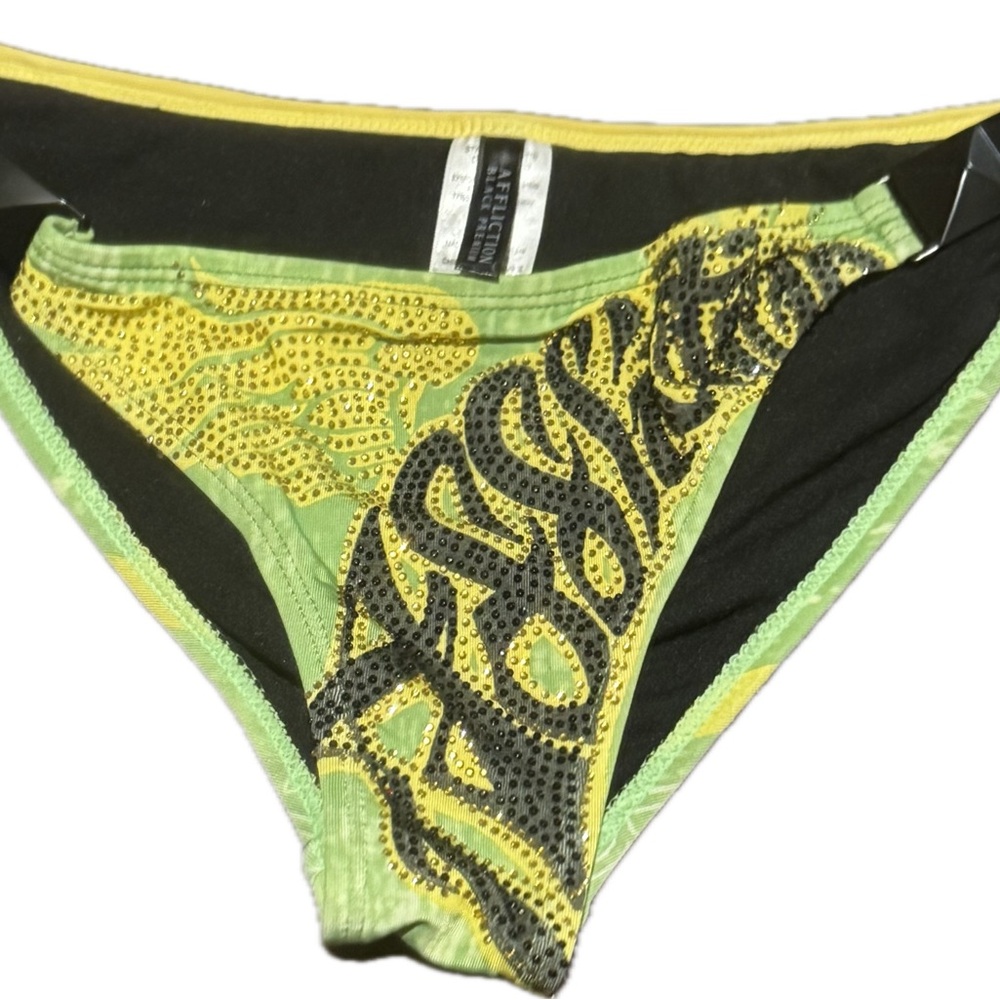 Affliction Green and Yellow Rebels Bikini Bottom (Medium) - Picture 6 of 7